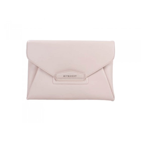 Givenchy Antigona Envelope Clutch Grained Leather Cream