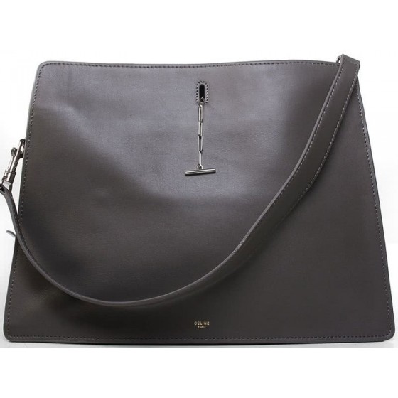 Celine Calf Leather Shoulder Bag Grey