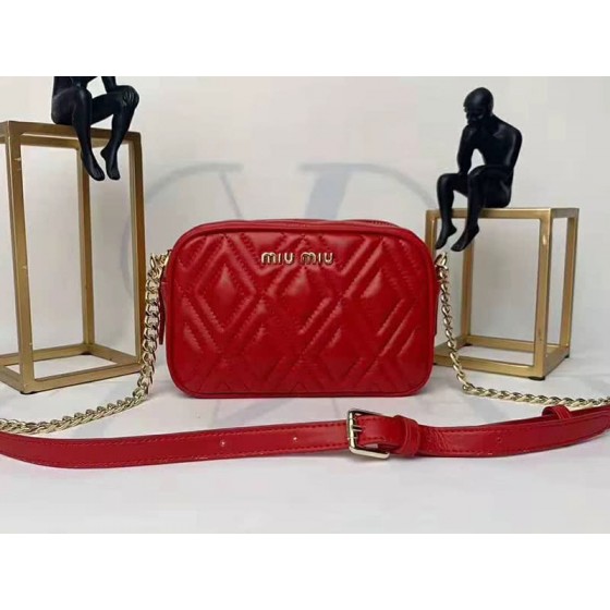 Miu Miu Calfskin Leather Belt Bag Red