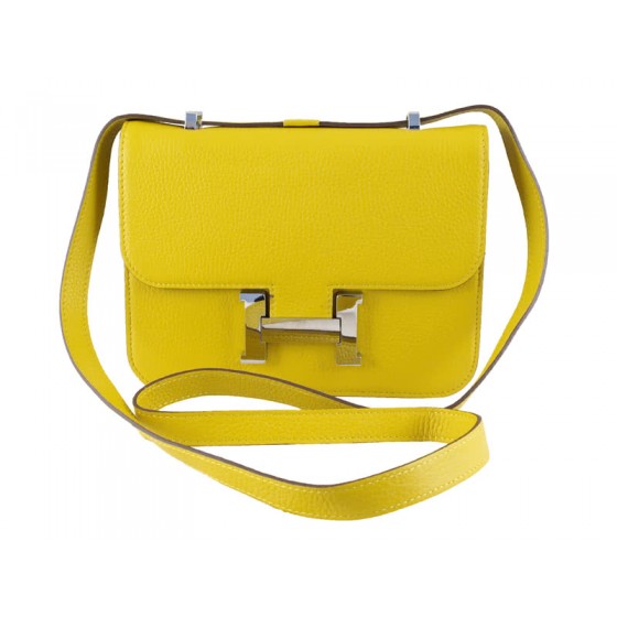 Hermes Constance 23 Single Shoulder Bag Togo Leather Yellow