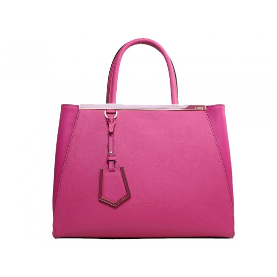 Fendi 2jours Calfskin Tote Bag Hot Pink