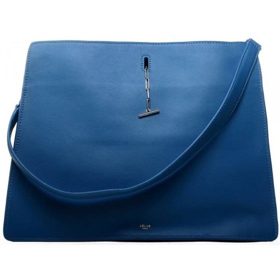 Celine Calf Leather Shoulder Bag Blue