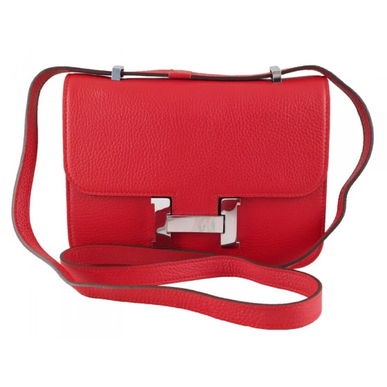 Hermes Constance 23 Single Shoulder Bag Togo Leather Red