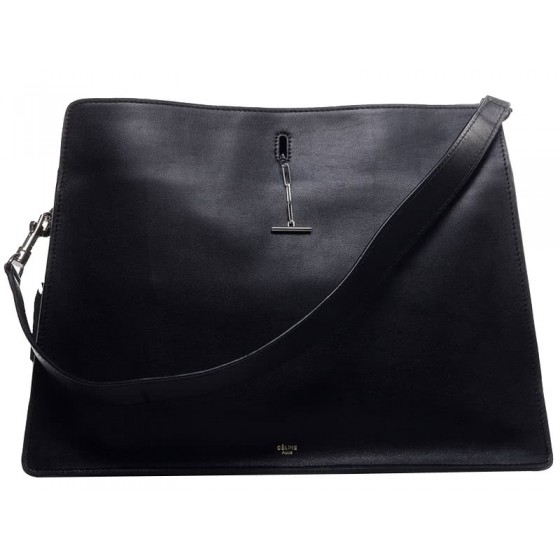 Celine Calf Leather Shoulder Bag Black