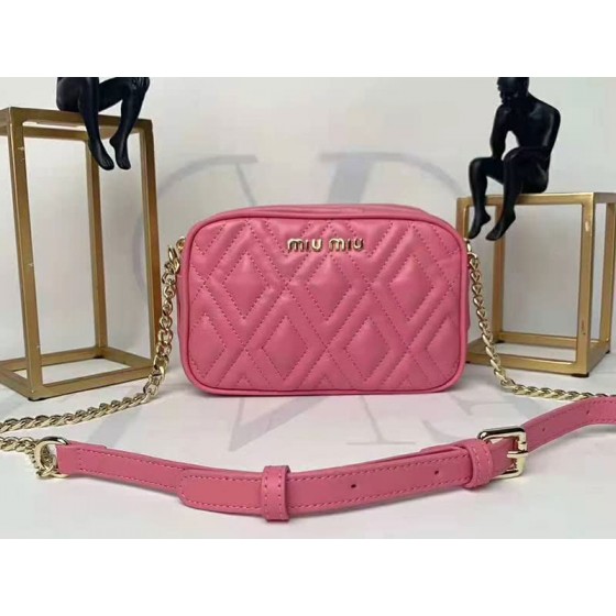Miu Miu Calfskin Leather Belt Bag Hot Pink