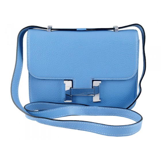 Hermes Constance 23 Single Shoulder Bag Togo Leather Blue