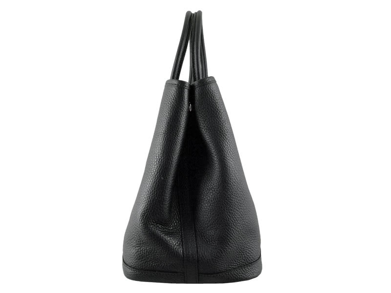 Hermes Garden Party Togo Leather Tote Bag Black 3
