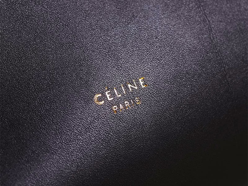 Celine Tie Bag Original Leather Black With Blue 7