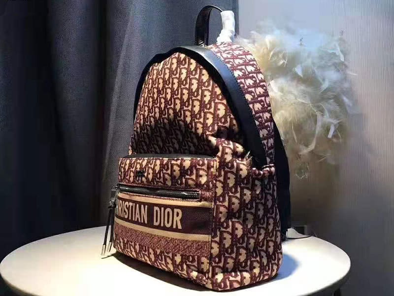 Dior Oblique With Christian Logo Backpack Burgundy 3