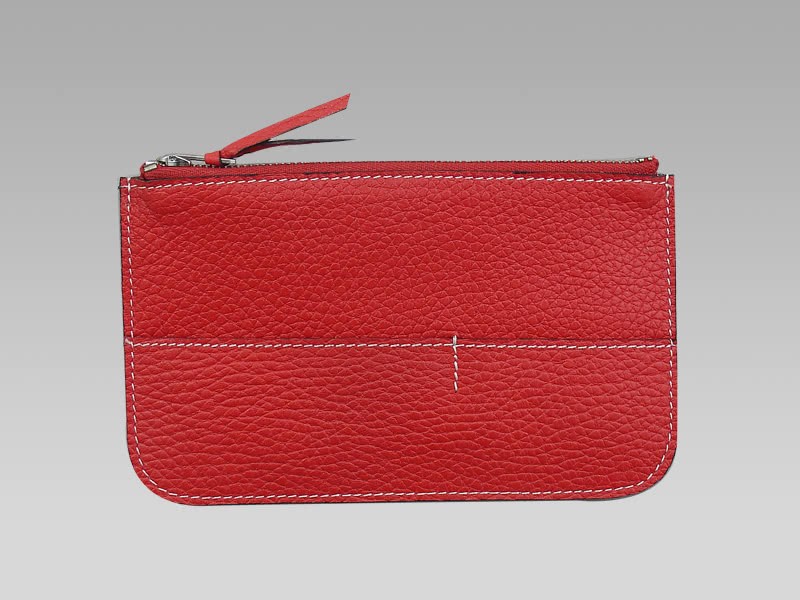 Hermes Dogon Togo Leather Wallet Purse Red 8