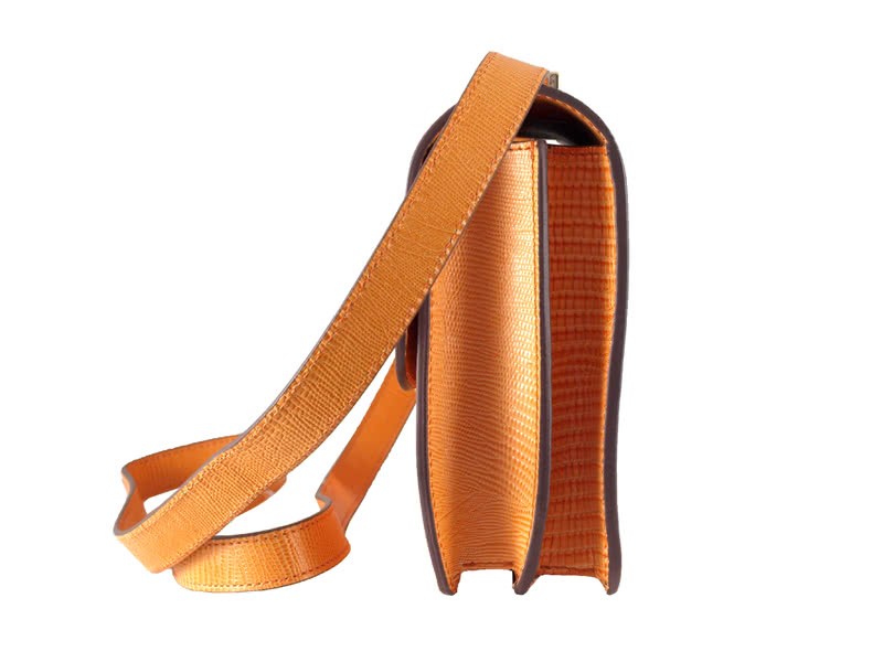 Hermes Constance 23 Single Shoulder Bag Lizard Leather Orange 3