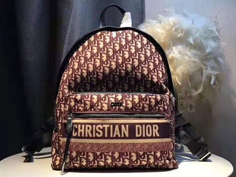 Dior Oblique With Christian Logo Backpack Burgundy 1