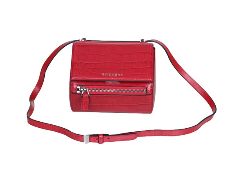 Givenchy Mini Pandora Box Bag Croc Leather Red 2