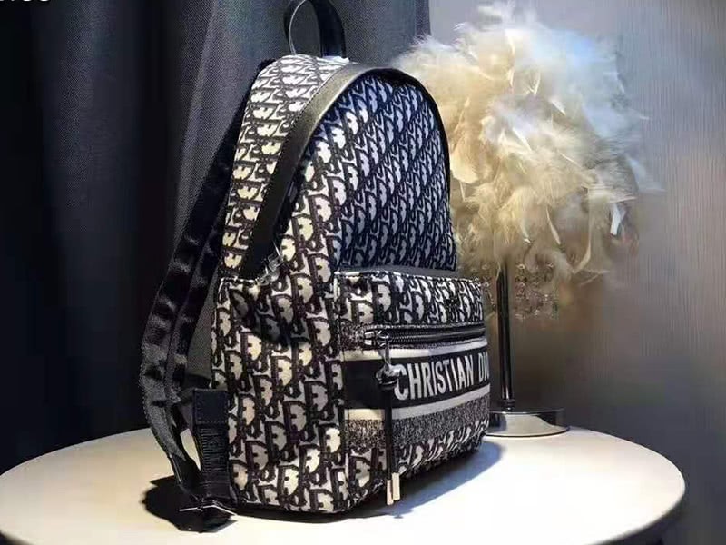 Dior Oblique With Christian Logo Backpack Black 2