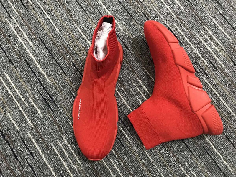 Balenciaga Stretch Mesh High Top sock boots All Red 5