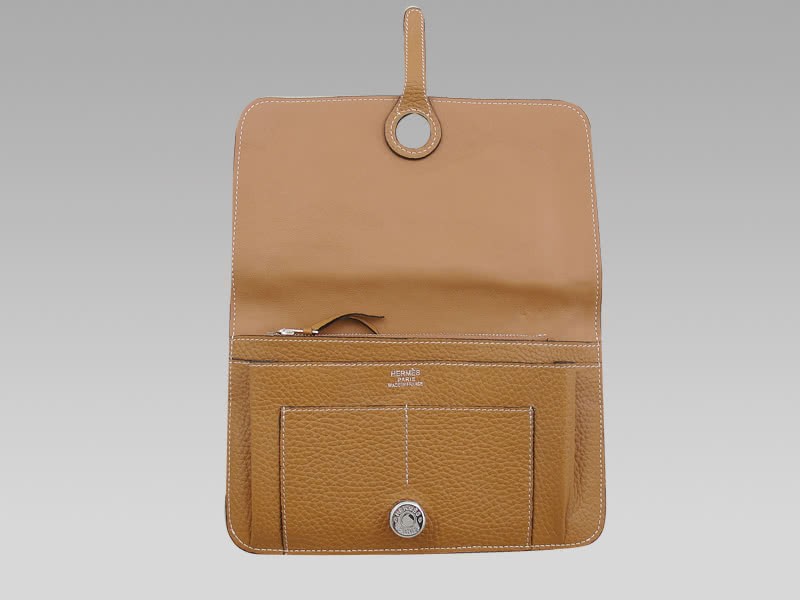 Hermes Dogon Togo Leather Wallet Purse Tan 5