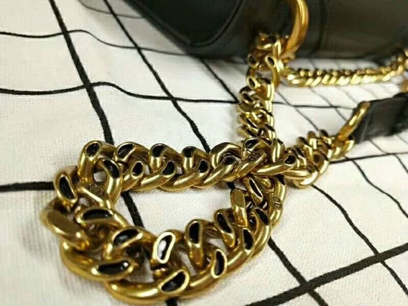 Dior Diorama Calfskin Aged Gold Hardware Bag Black d1771 6