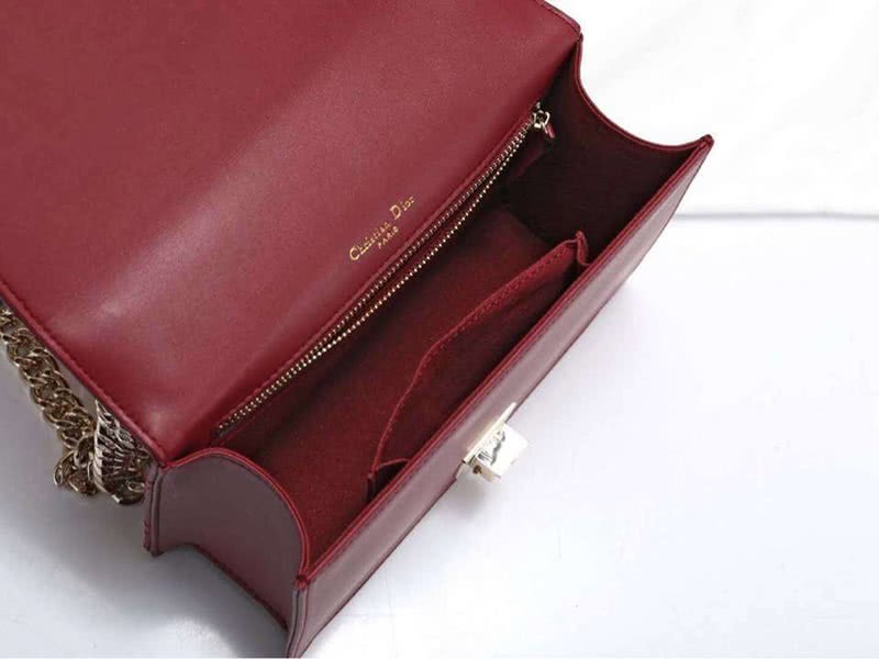 Dior Small Diorama Lambskin Bag Burgundy d05261 9