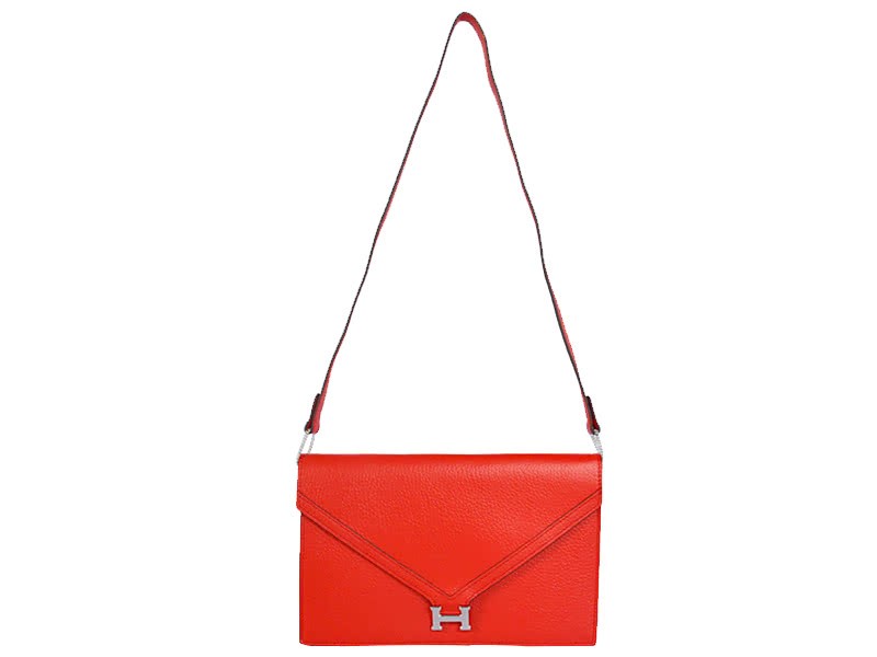 Hermes Pilot Envelope Clutch Red With Silver Hardware 1