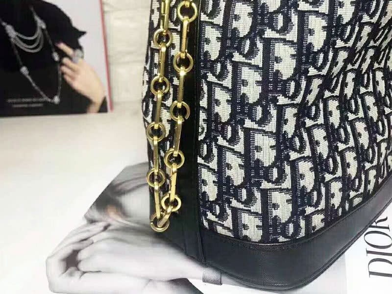 Dior Diorissimo Drawstring Large Bucket Bag Black 4