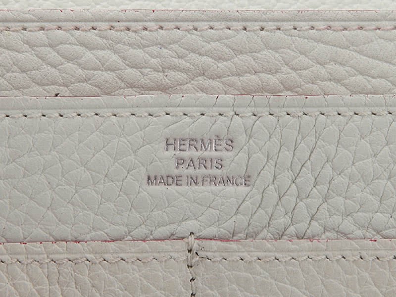 Hermes Dogon Togo Original Leather Combined Wallet White 6