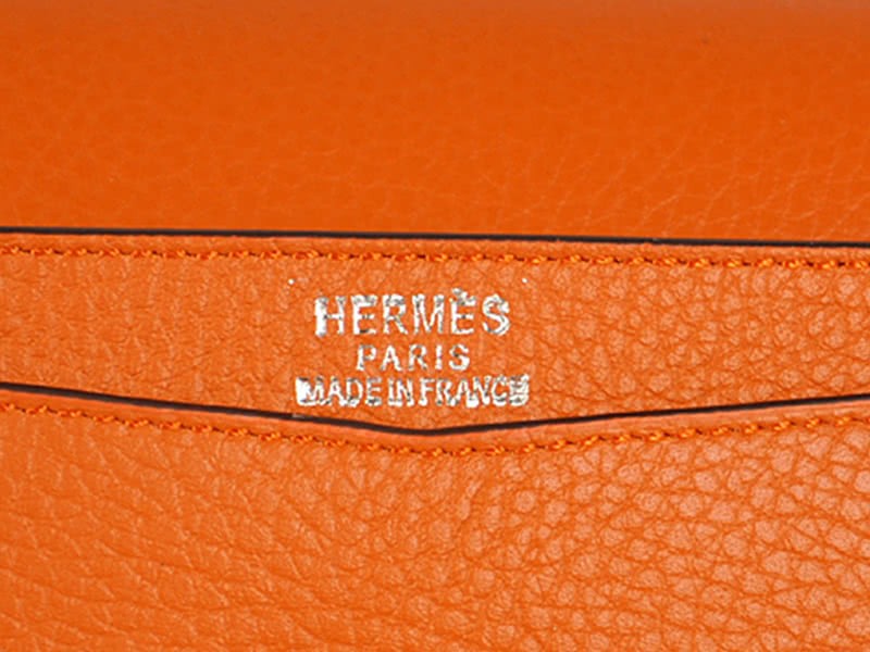 Hermes Pilot Envelope Clutch Orange With Silver Hardware 11