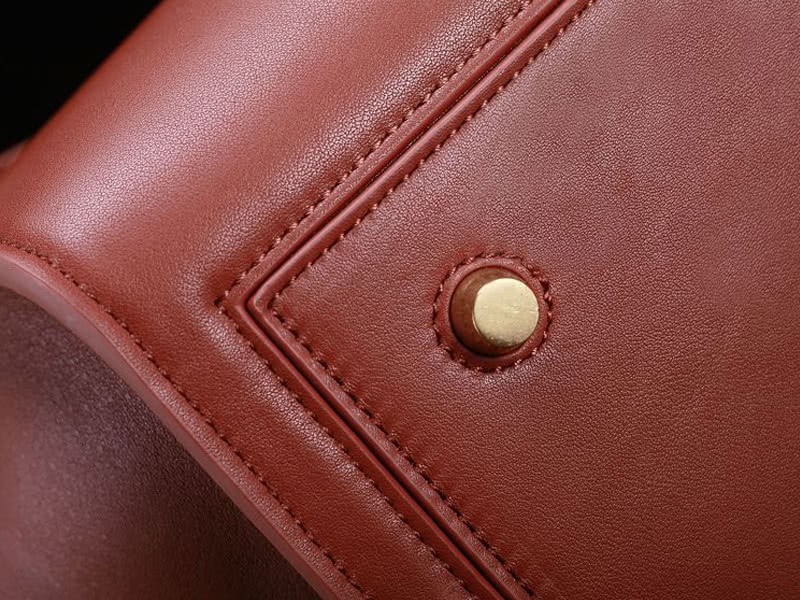 Celine Tie Nano Top Handle Bag Leather Brown 6