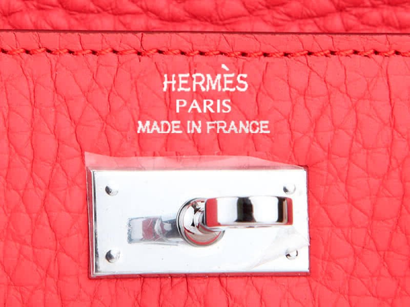 Hermes Dogon Togo Original Leather Kelly Long Wallet Watermelon Red 5