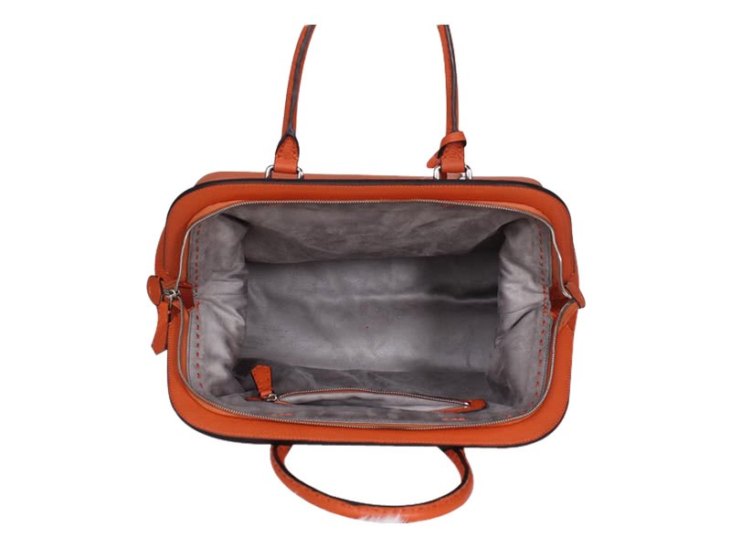 Fendi Original Leather Medium Selleria Adele Satchel Orange 5