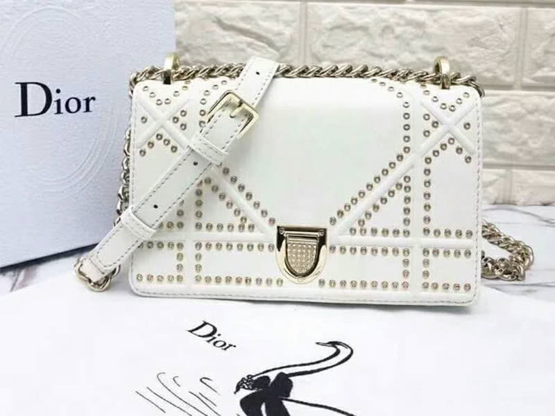 Dior Small Diorama Calfskin Bag White d0421-13 1