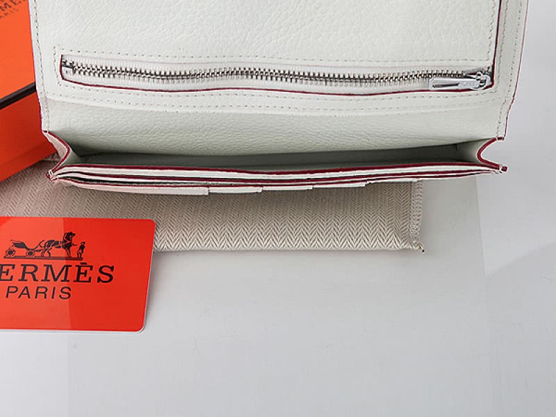 Hermes Dogon Togo Original Calfskin Bearn Japonaise Bi-Fold Wallet White 7