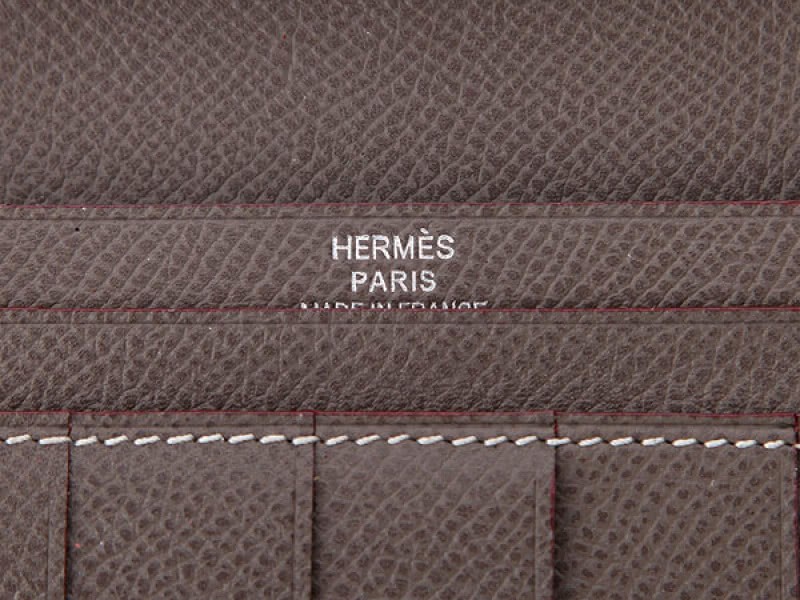 Hermes Epsom Original Calfskin Bearn Japonaise Bi-Fold Wallet Dark Grey 5