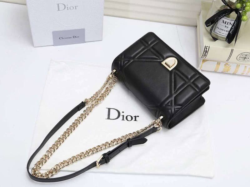 Dior Small Diorama Lambskin Bag Black d0526 5