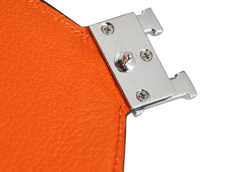 Hermes Pilot Envelope Clutch Orange With Silver Hardware 7