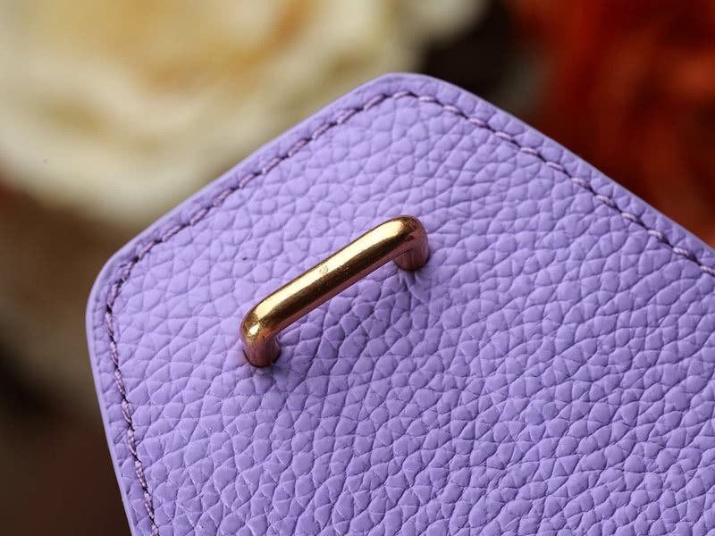 Celine Tie Nano Top Handle Bag Leather Purple 16