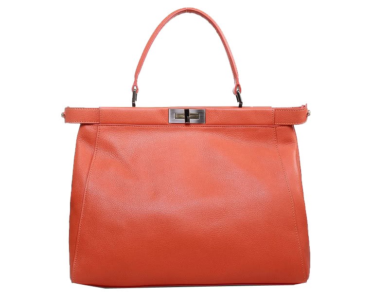 Fendi Peekaboo Calfskin Leather Bag Orange 1