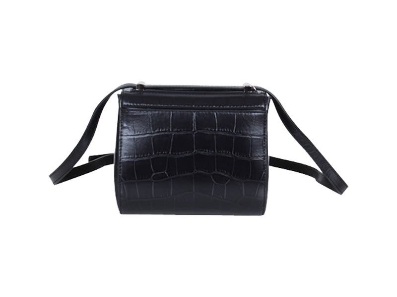 Givenchy Mini Pandora Box Bag Croc Leather Black 3