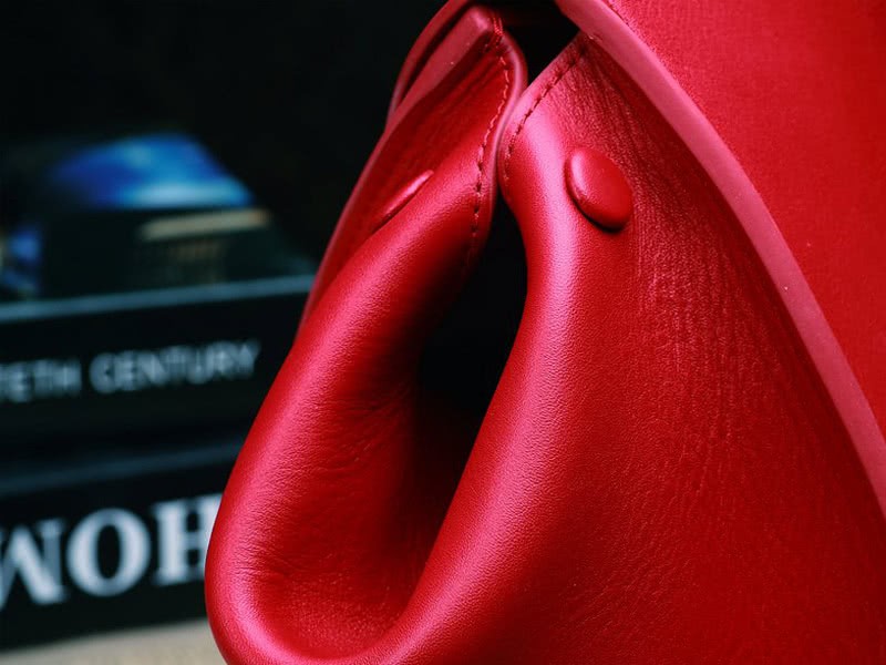 Celine Tie Nano Top Handle Bag Leather Red 11