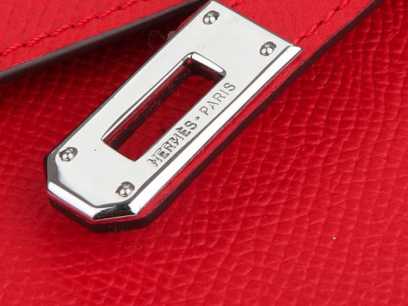 Hermes Epsom Original Calfskin Kelly Long Wallet Red 5