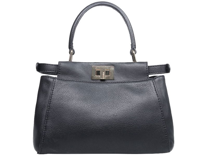 Fendi Iconic Mini Peekaboo Bag In Leather Black 1