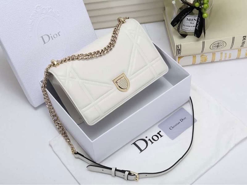 Dior Diorama Lambskin Bag White d05283 2