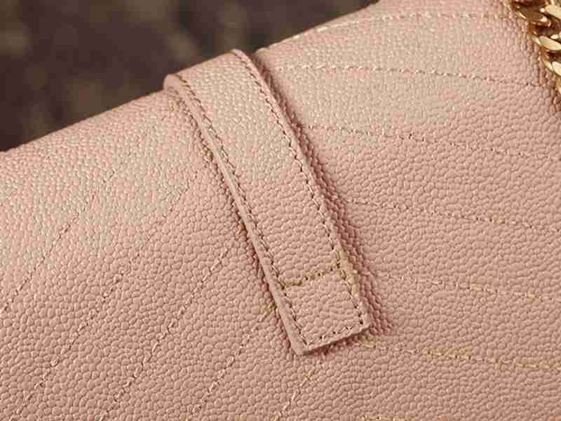 Ysl Small Monogramme Satchel Dark Beige Grain Textured Matelasse Leather 6