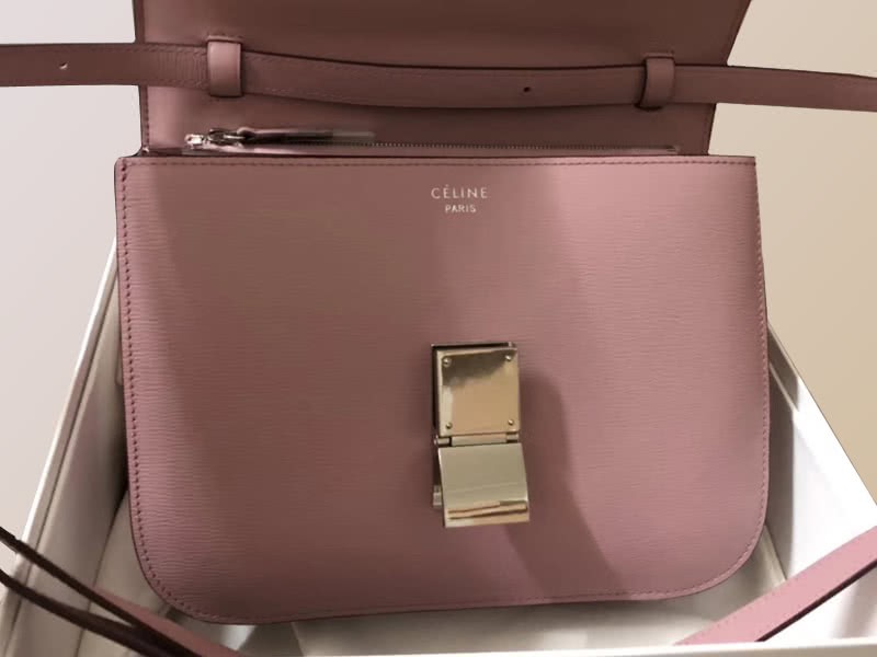 Celine Medium Classic Bag In Box Calfskin Pink 3