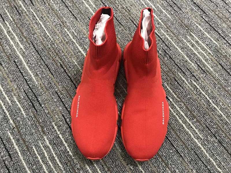 Balenciaga Stretch Mesh High Top sock boots All Red 7