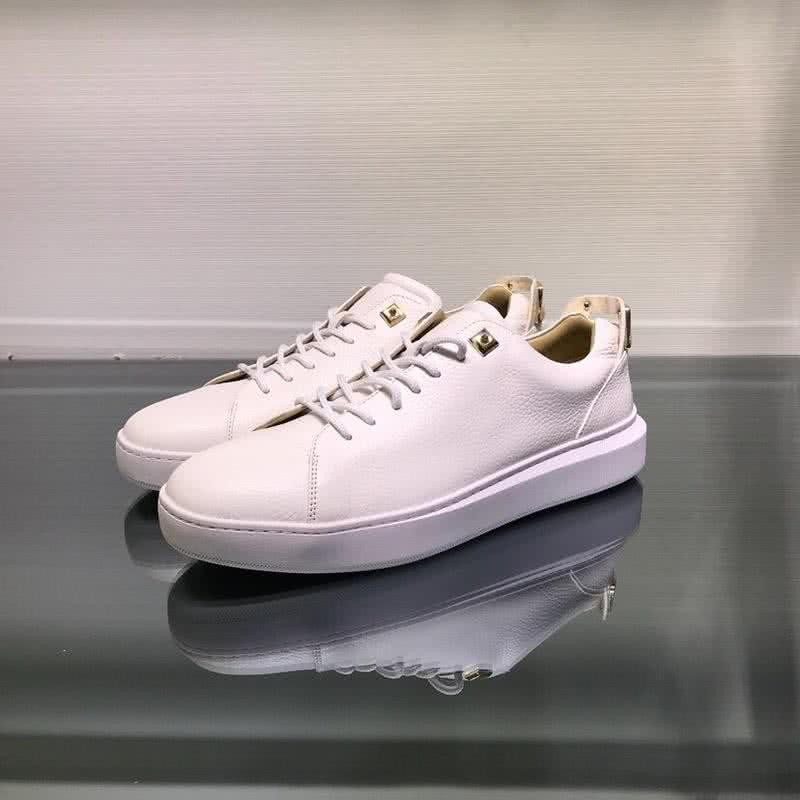Buscemi Sneakers White Leather Golden Shoe Tail Men 1
