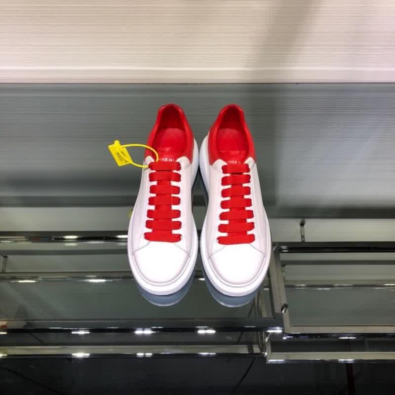 Alexander McQueen Sneakers Red Shoelaces White Men 2