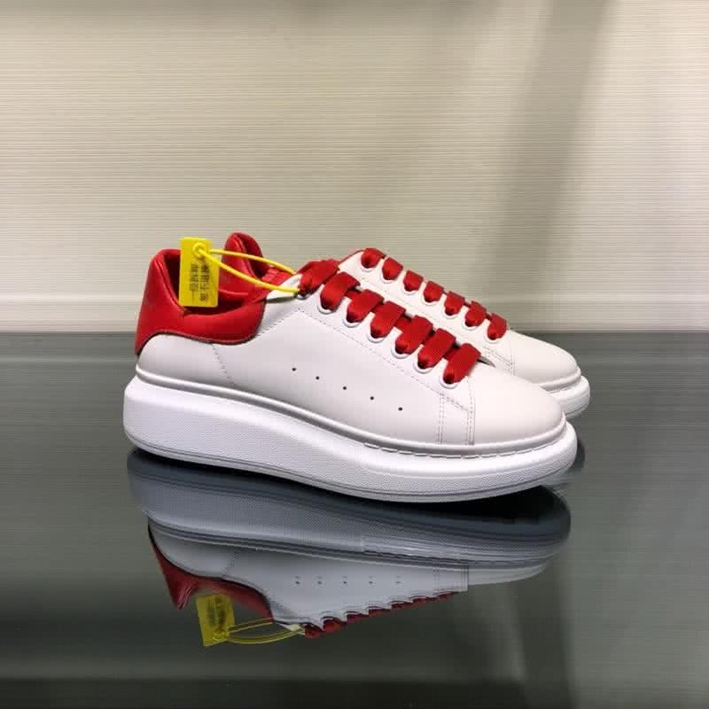 Alexander McQueen Sneakers Red Shoelaces White Men 1