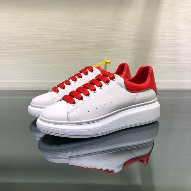 Alexander McQueen Sneakers Red Shoelaces White Men 3