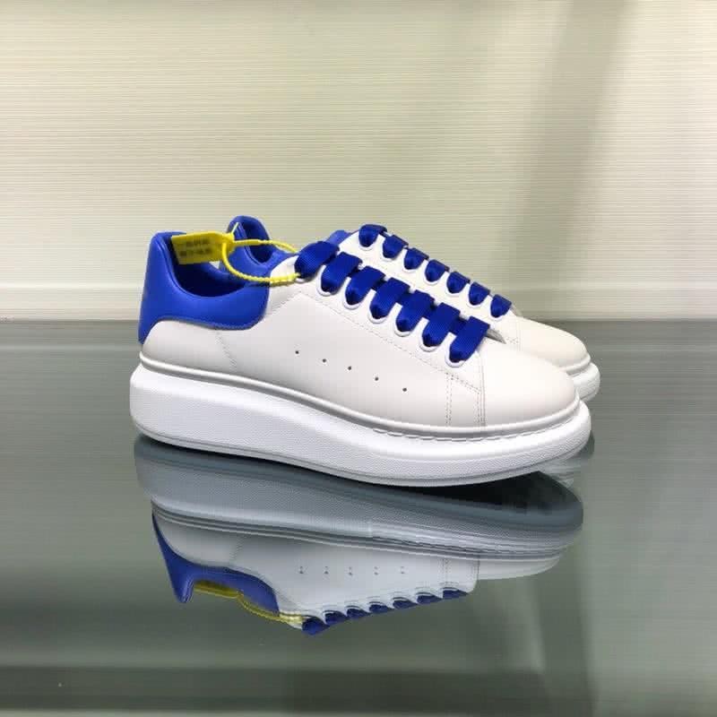 Alexander McQueen Sneakers Blue Shoelaces White Men 1