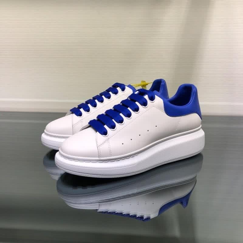 Alexander McQueen Sneakers Blue Shoelaces White Men 4